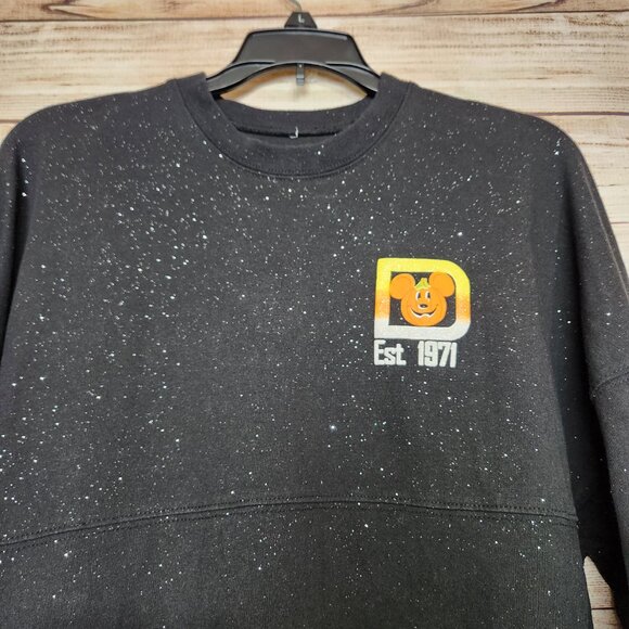 Walt DISNEY World HALLOWEEN Glitter Black Candy Corn Spirit Jersey Size XS - Picture 3 of 14
